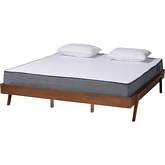 Sarita King Bed in Ash Walnut Finish Wood