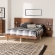 Graham Queen Platform Storage Bed & Built In Nightstands in Ash Walnut Finish