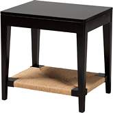 Freya End Table in Black Finish Bayur Wood & Rope