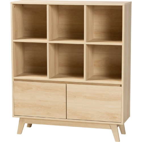 Danina Bookcase in Oak Brown Finish Wood
