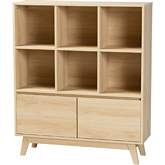 Danina Bookcase in Oak Brown Finish Wood