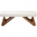Rika Bench in Cream Boucle Fabric & Walnut Brown Finish Wood
