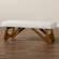 Rika Bench in Cream Boucle Fabric & Walnut Brown Finish Wood