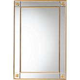 Iara Wall Mirror in Antique Gold Leaf Finish Wood