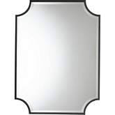 Parcenet Wall Mirror in Black Finish Metal