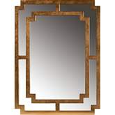 Dayana Wall Mirror in Antique Gold Finish Wood