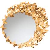 Tauriel Butterfly Wall Mirror in Antique Gold Leaf Metal