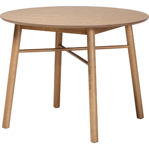 Denmark 39" Round Dining Table in French Oak Brown Finish Wood