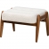 Jeanine Ottoman in Cream Boucle Fabric & Walnut Brown Finish Wood