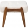 Jeanine Ottoman in Cream Boucle Fabric & Walnut Brown Finish Wood