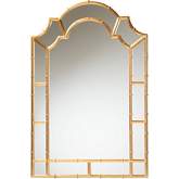 Bedivere Wall Mirror in Antique Gold Leaf Metal
