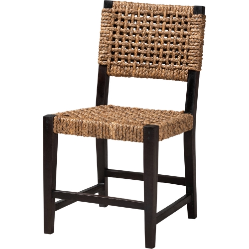 Alise Dining Chair in Dark Brown Mahogany & Seagrass