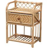 Kobie 1 Drawer Nightstand in Natural Brown Rattan