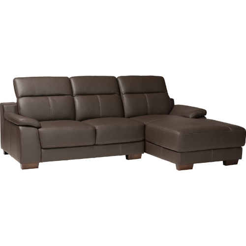 Reverie Sectional Sofa with Right Facing Chaise in Brown Leather