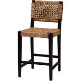 Alise Counter Stool in Dark Brown Mahogany & Seagrass