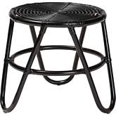 Pertessa End Table in Black Finish Rattan