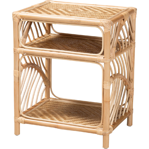 Baara Nightstand in Natural Brown Rattan