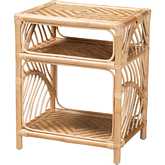 Baara Nightstand in Natural Brown Rattan