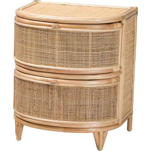 Oleta 2 Drawer Nightstand in Natural Brown Rattan
