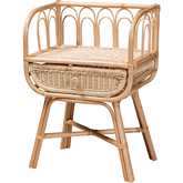 Panchali Nightstand in Natural Brown Rattan