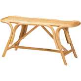 Septa Accent Bench in Natural Brown Rattan
