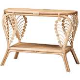 Bastet 2 Tier Console Table in Natural Brown Rattan
