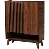 Paricia Shoe Cabinet in Walnut Brown Finish Wood