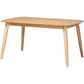 Flora 59" Dining Table in Natural Oak Finish Wood