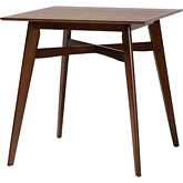 Leena 35" Counter Pub Dining Table in Walnut Brown Finish Wood