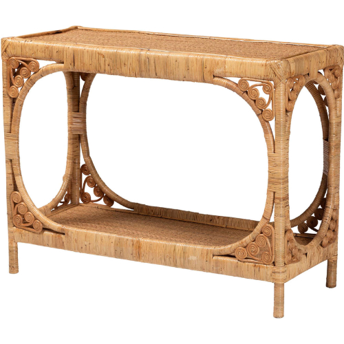 Ramona Console Table in Light Honey Finish Rattan