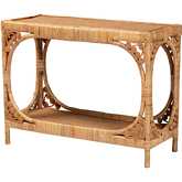 Ramona Console Table in Light Honey Finish Rattan