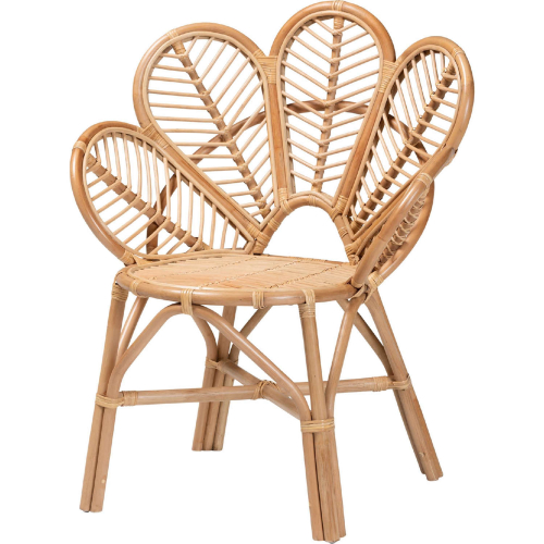 Eliava Flower Accent Chair in Natural Brown Rattan
