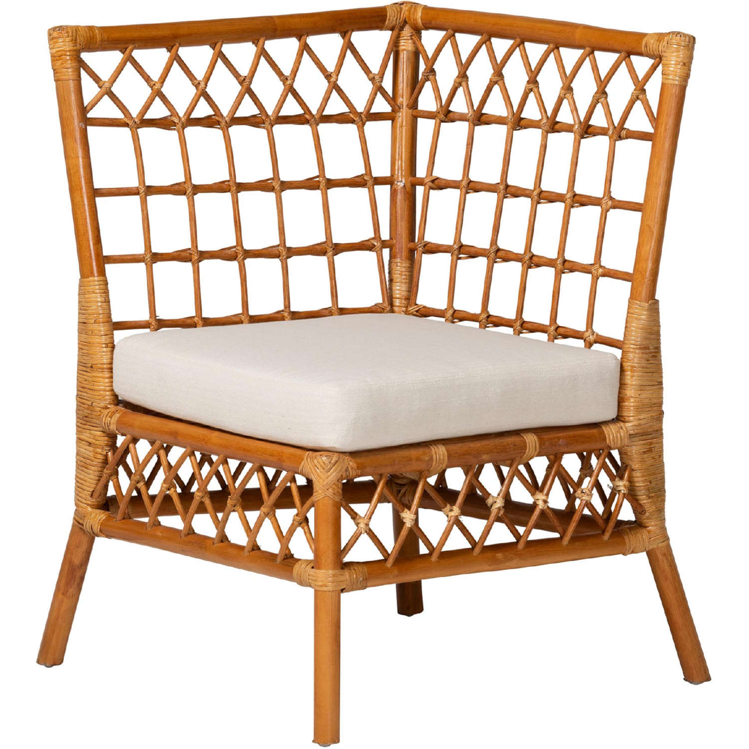 Baxton DCWH10016-Light Honey Rattan-L-Shape Seating Capella