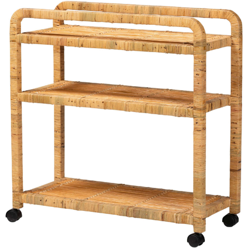 Delphine Kitchen Cart in Natural Rattan
