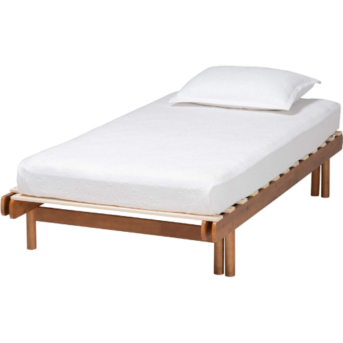 Bolivia Expandable Twin to King Bed Frame in Walnut Finish Wood