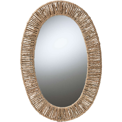 Elwyn Wall Mirror in Natural Brown Seagrass