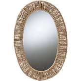 Elwyn Wall Mirror in Natural Brown Seagrass