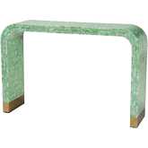 Didrika Console Table in Seafoam Green Mother of Pearl