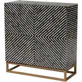 Belenus Cabinet in Black & Grey Mother of Pearl & Gold Metal