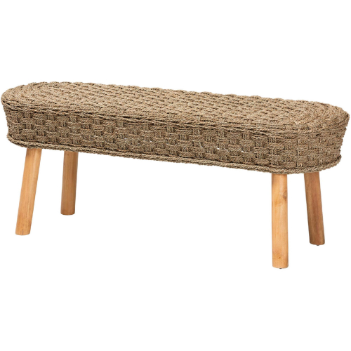 Denver Dining Bench in Natural Seagrass & Acacia Wood