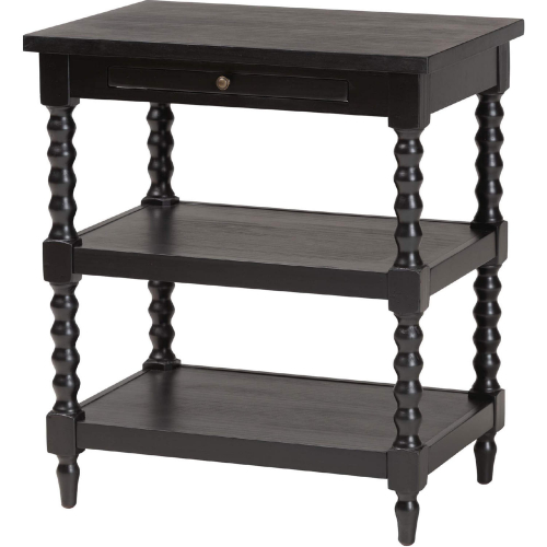 Imogene End Table in Black Finish Wood