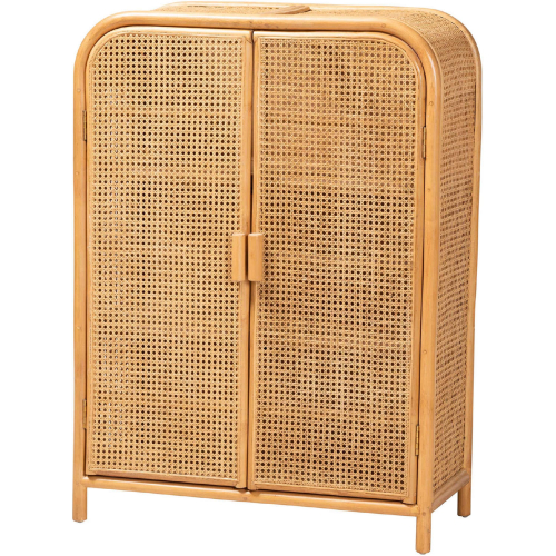 Curacao 2 Door Storage Cabinet in Light Honey Finish Rattan