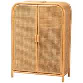 Curacao 2 Door Storage Cabinet in Light Honey Finish Rattan