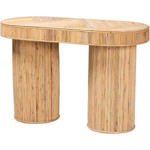Iryna Console Table in Natural Light Honey Rattan