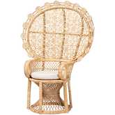Hecate Peacock Accent Chair in Natural Brown Rattan