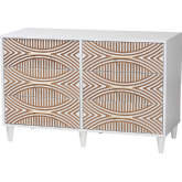 Louetta 6 Drawer Dresser in Carved Coastal White & Natural Wood