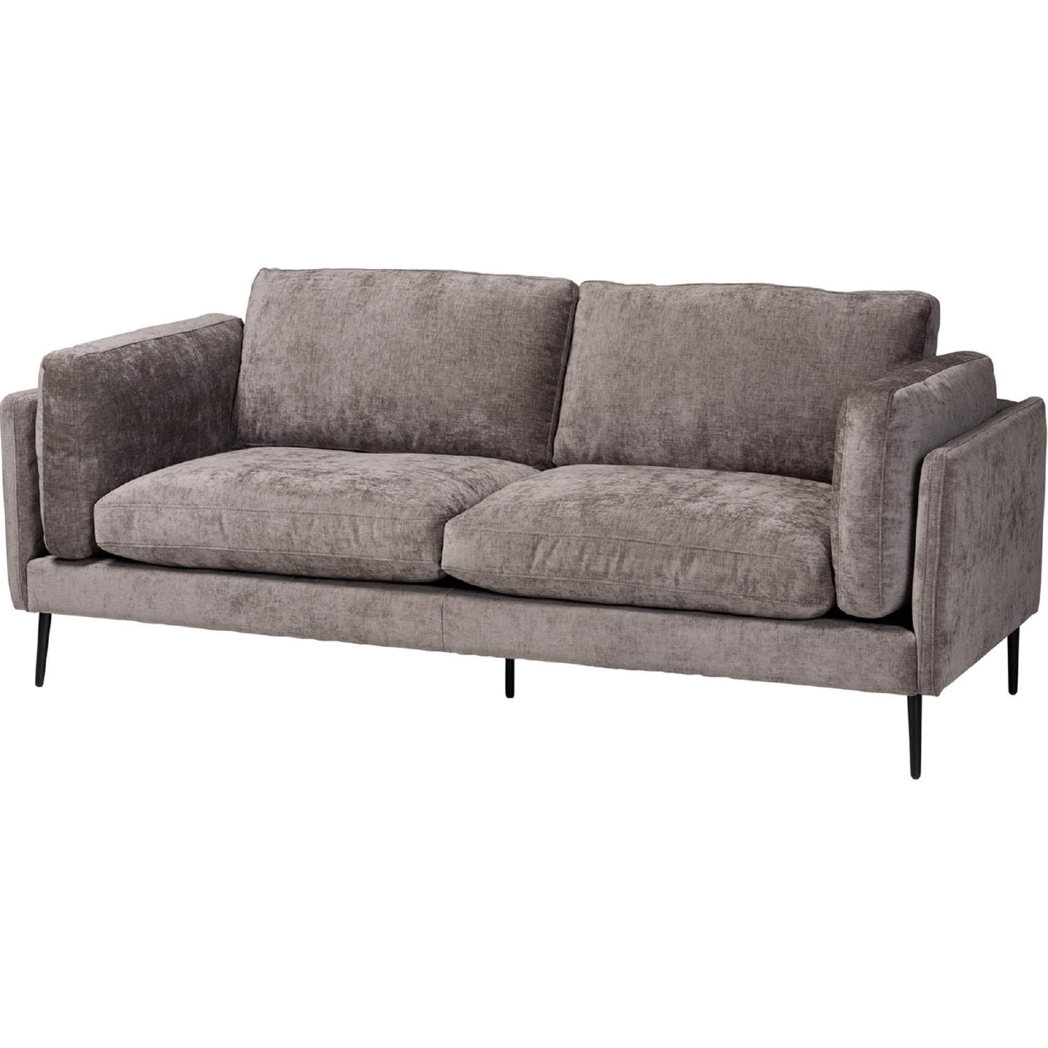 Baxton SF420GreySofa Holton Sofa in Grey Fabric & Black Metal