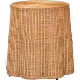 Palm Scallop Console Table in Honey Finish Natural Rattan