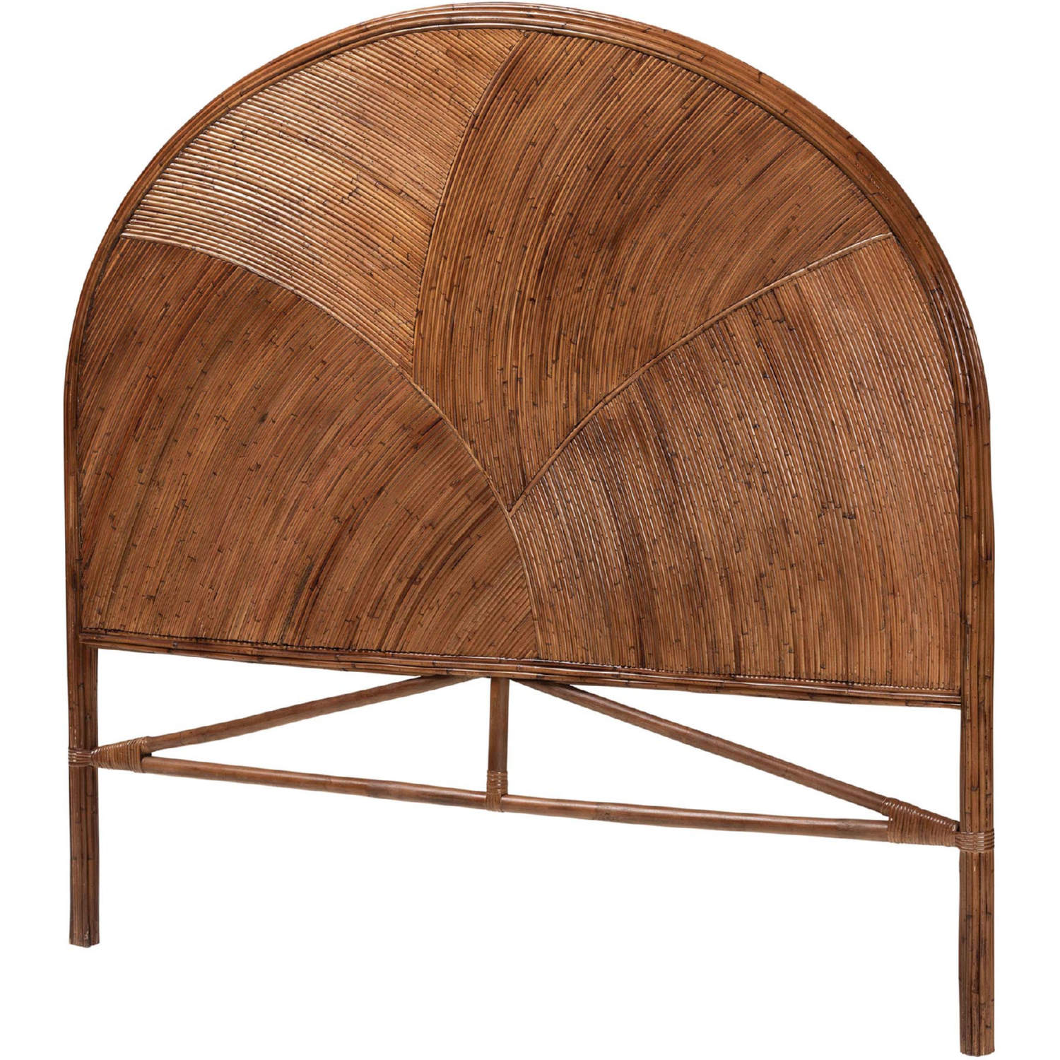 Baxton WS040BDark Brown RattanQueenHB Seana Queen Standalone