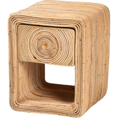 Rosina 1 Drawer Nightstand in Natural Rattan
